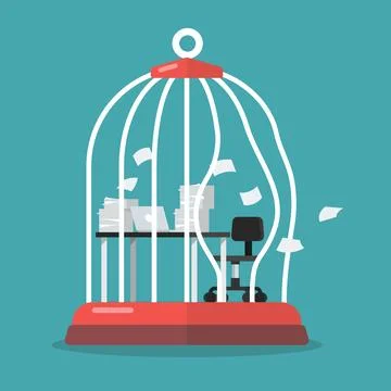 Broken prison with damaged steel bars. Stock Illustration