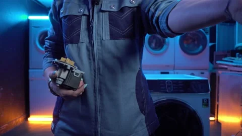 A broken pump from a washing machine Stock Footage 169606554