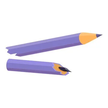 Broken purple pencil symbolizing creativity block and frustration Stock Illustration