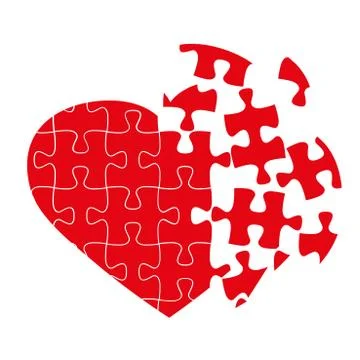 Broken puzzle heart Stock Illustration