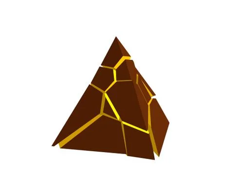 Broken pyramid. Isolated on white background. 스톡 일러스트