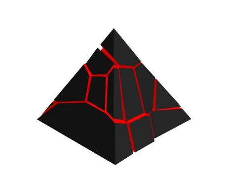 Broken pyramid. Isolated on white background. Isometric projection. 스톡 일러스트