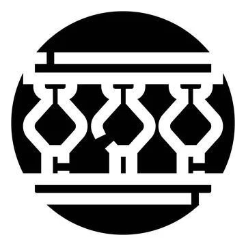 Broken railing icon showing damage and maintenance concept Ilustración de archivo