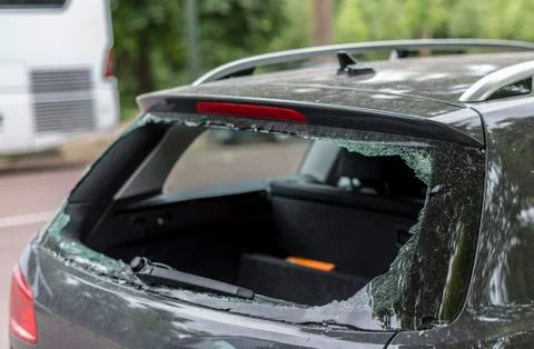 Broken rear window Stock Photos