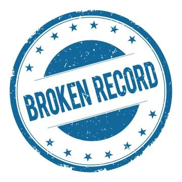 BROKEN RECORD stamp sign Stock Illustration