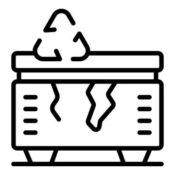 Broken recycling container symbolizing environmental neglect and waste mana.. Stock Illustration
