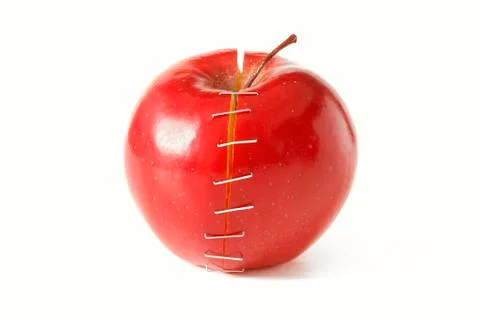 Broken red apple Stock Photos