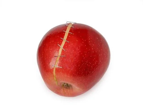 Broken red apple Stock Photos