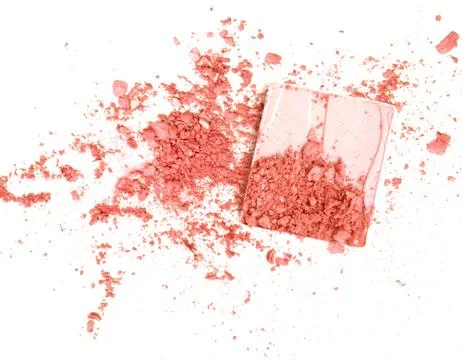 Broken red eye shadow, isolated on white Stock Photos