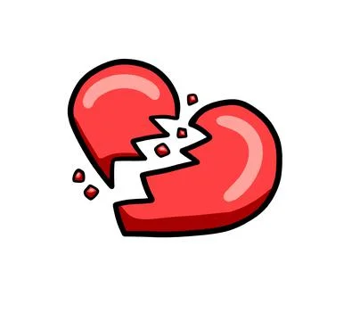 Broken Red Heart Stock Illustration