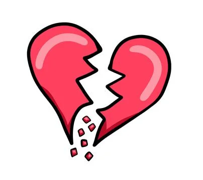Broken Red Heart Stock Illustration