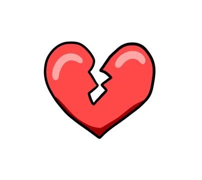 Broken Red Heart Stock Illustration