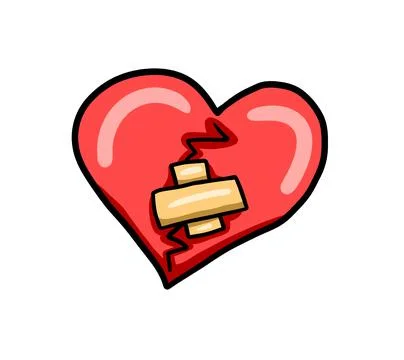 Broken Red Heart Stock Illustration