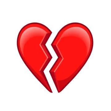 Broken red heart Large size emoji icon Ilustración de archivo