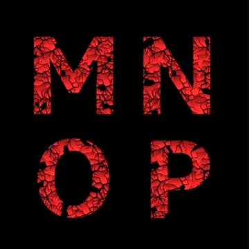 Broken red letters Illustrazione stock