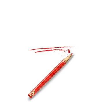 Broken red pencil with proofreading double underlining realistic 3d vector,.. Stock Illustration