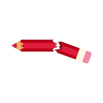 Broken red pencil representing frustration and creative block イラスト素材