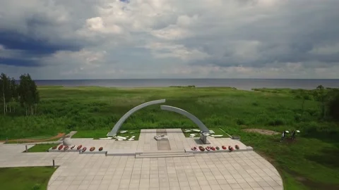 The Broken Ring is a complex of memorial structures at the borders of the battle Stock Footage 147860964