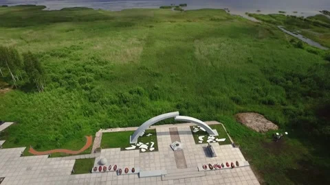 The Broken Ring is a complex of memorial structures at the borders of the battle Stock Footage 147861157