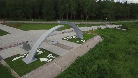 The Broken Ring is a complex of memorial structures at the borders of the battle Stock Footage 147861236