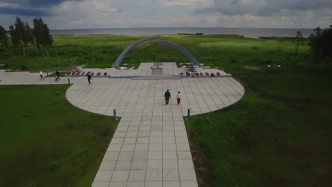 The Broken Ring is a complex of memorial structures at the borders of the battle Stock Footage 147861391