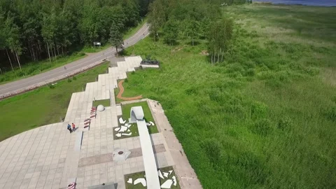 The Broken Ring is a complex of memorial structures at the borders of the battle Stock Footage 147861606