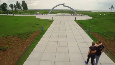 The Broken Ring is a complex of memorial structures at the borders of the battle Stock Footage 147861855