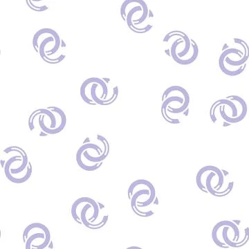 Broken ring glyph vector seamless pattern Illustrazione stock