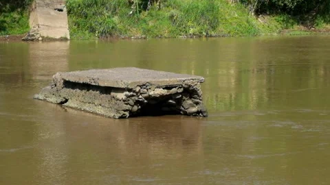 A broken river dam Video stock 322909718
