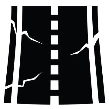 Broken road icon. element of road and bridges construction. flat style. Stock Illustration