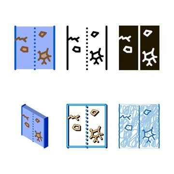 Broken road variants icon vector outline Stock Illustration