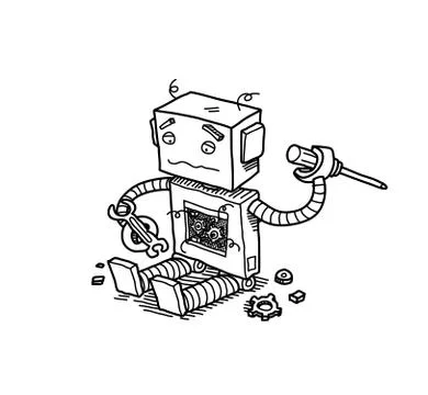 Broken Robot Illustrazione stock