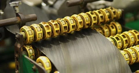 Broken rubber tire Machine in a factory Stock Footage 248803988