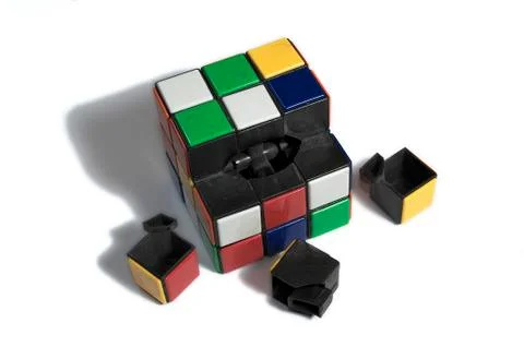 Broken Rubik cube Stock Photos