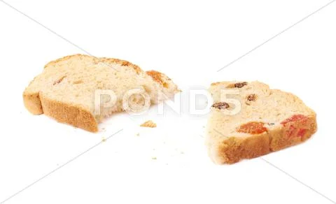 Broken rusk isolated over the white background Stock Photos