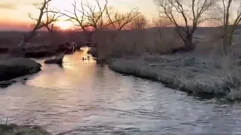 Broken Russian pantone technique on the river Bug4 Video stock 172491073