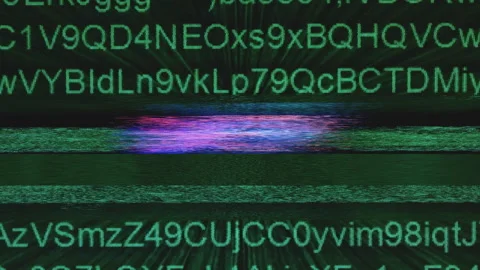 Broken safety data on the screen glitch effect Stock Footage 213690044