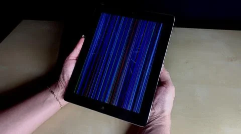 Broken screen on an electrical device for communication Stock Photos