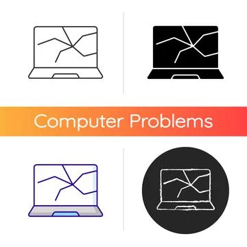 Broken screen icon Stock Illustration