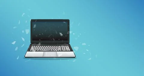 Broken screen laptop Stock Illustration