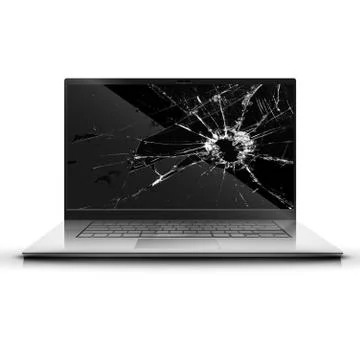 Broken screen of a laptop Illustrazione stock
