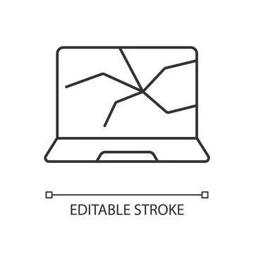 Broken screen linear icon Stock Illustration