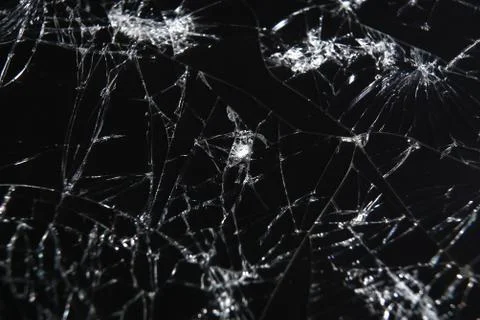 Broken screen mobile smartphone closeup Stock Photos