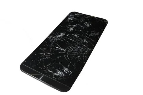 Broken screen mobile smartphone Stock Photos