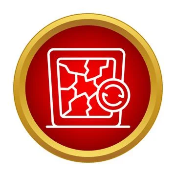Broken screen repair and replacement service icon イラスト素材