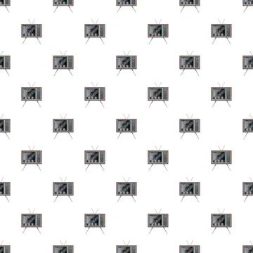Broken screen retro television pattern on white background 库存插图