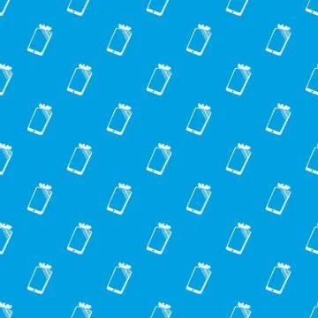 Broken screen smartphone pattern vector seamless blue Stock Illustration