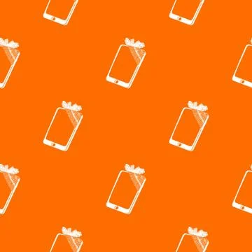 Broken screen smartphone pattern vector orange Stock Illustration