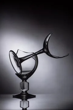 Broken sharp glasses dark black Stock Photos