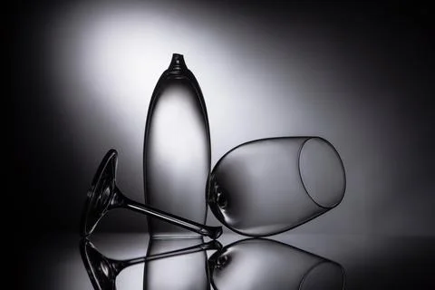 Broken sharp transparent glasses dark Stock Photos